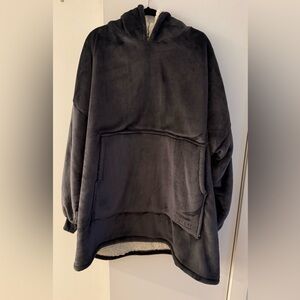 VENUSTAS Plush Hooded Wearable Blanket - deep navy Gray